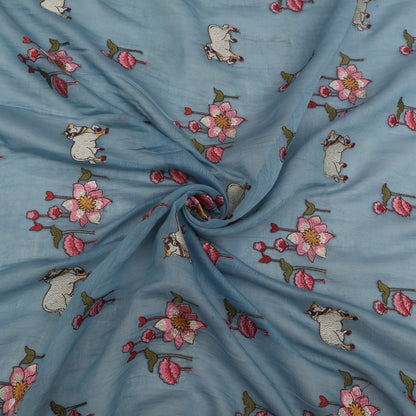 Chanderi Embroidery Fabric