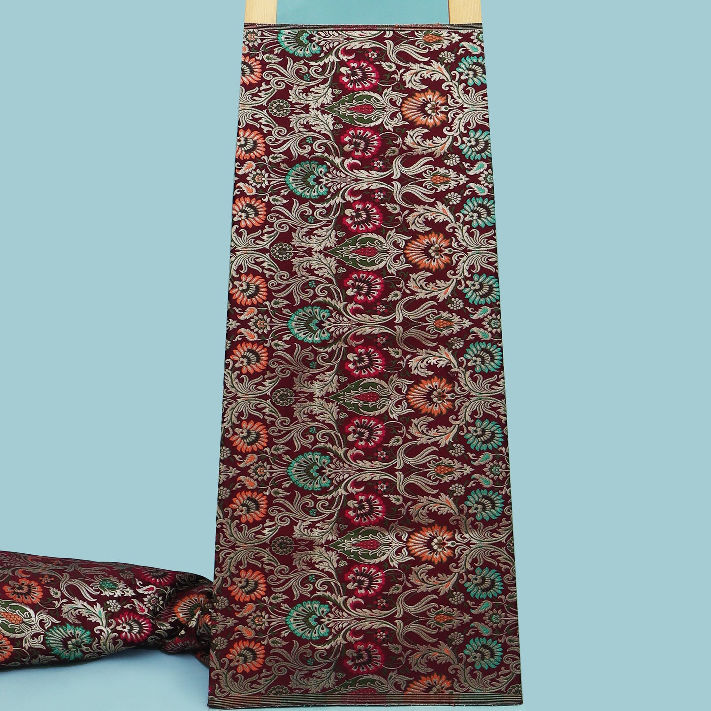 Multicolor Kimkhab Brocade Fabric