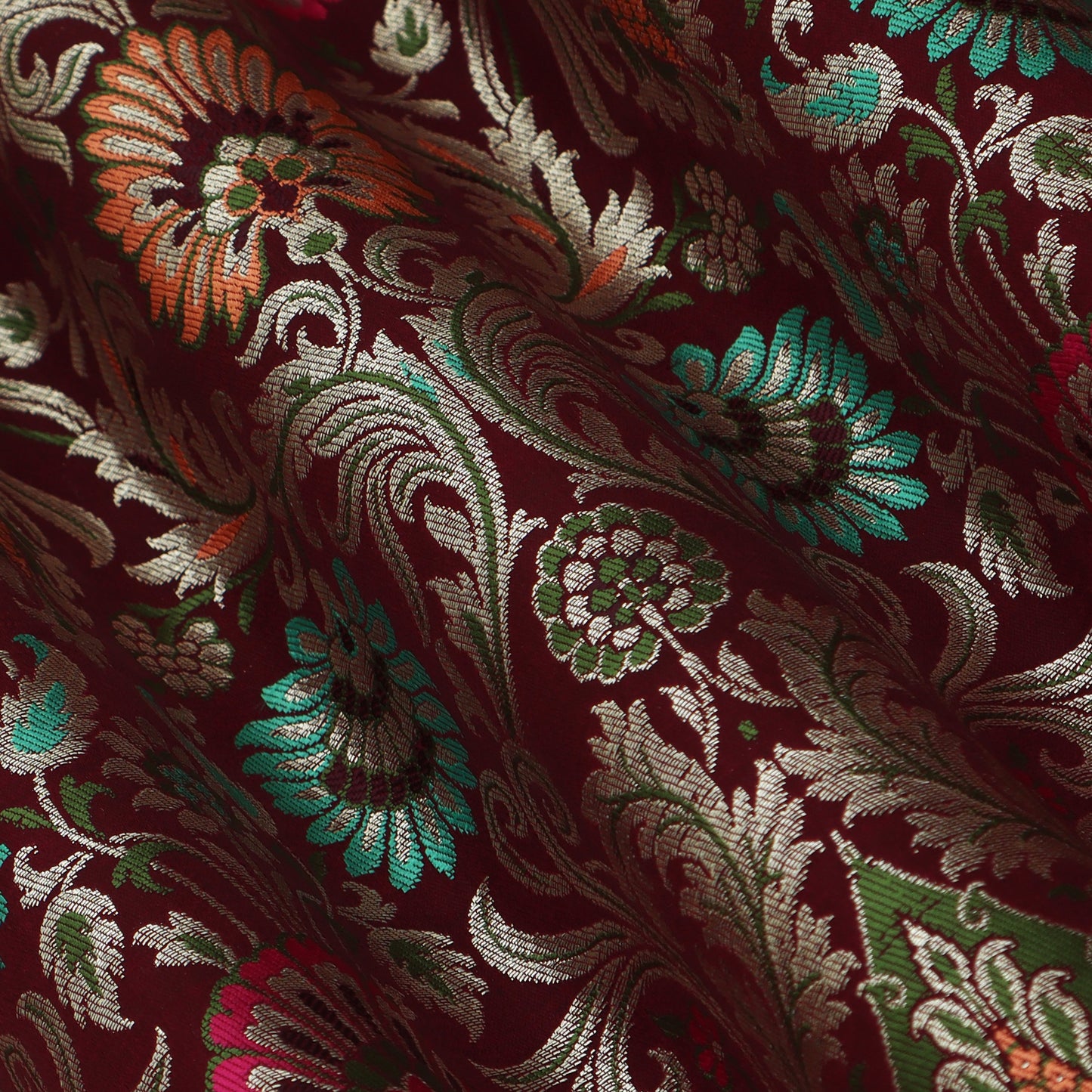 Multicolor Kimkhab Brocade Fabric