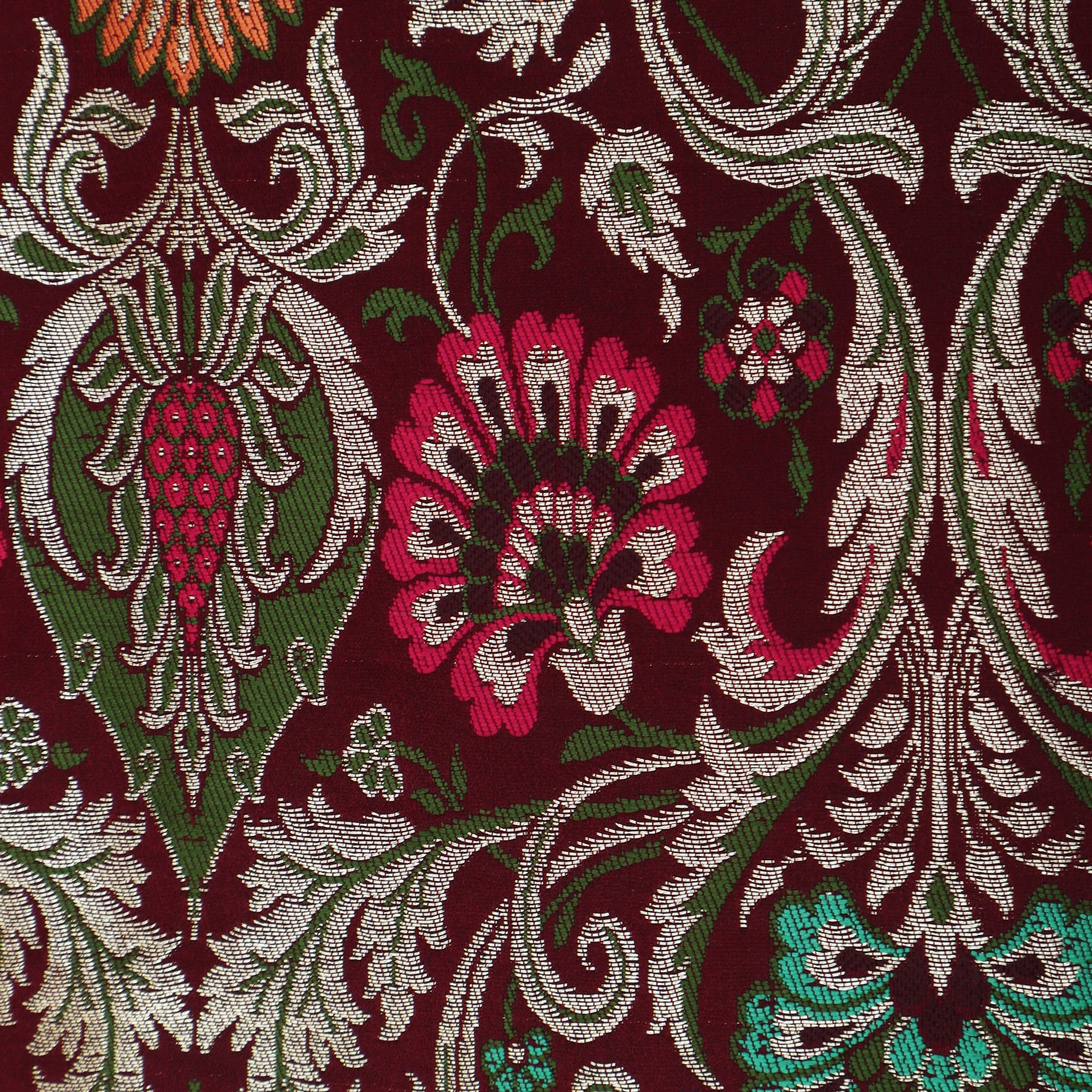 Multicolor Kimkhab Brocade Fabric