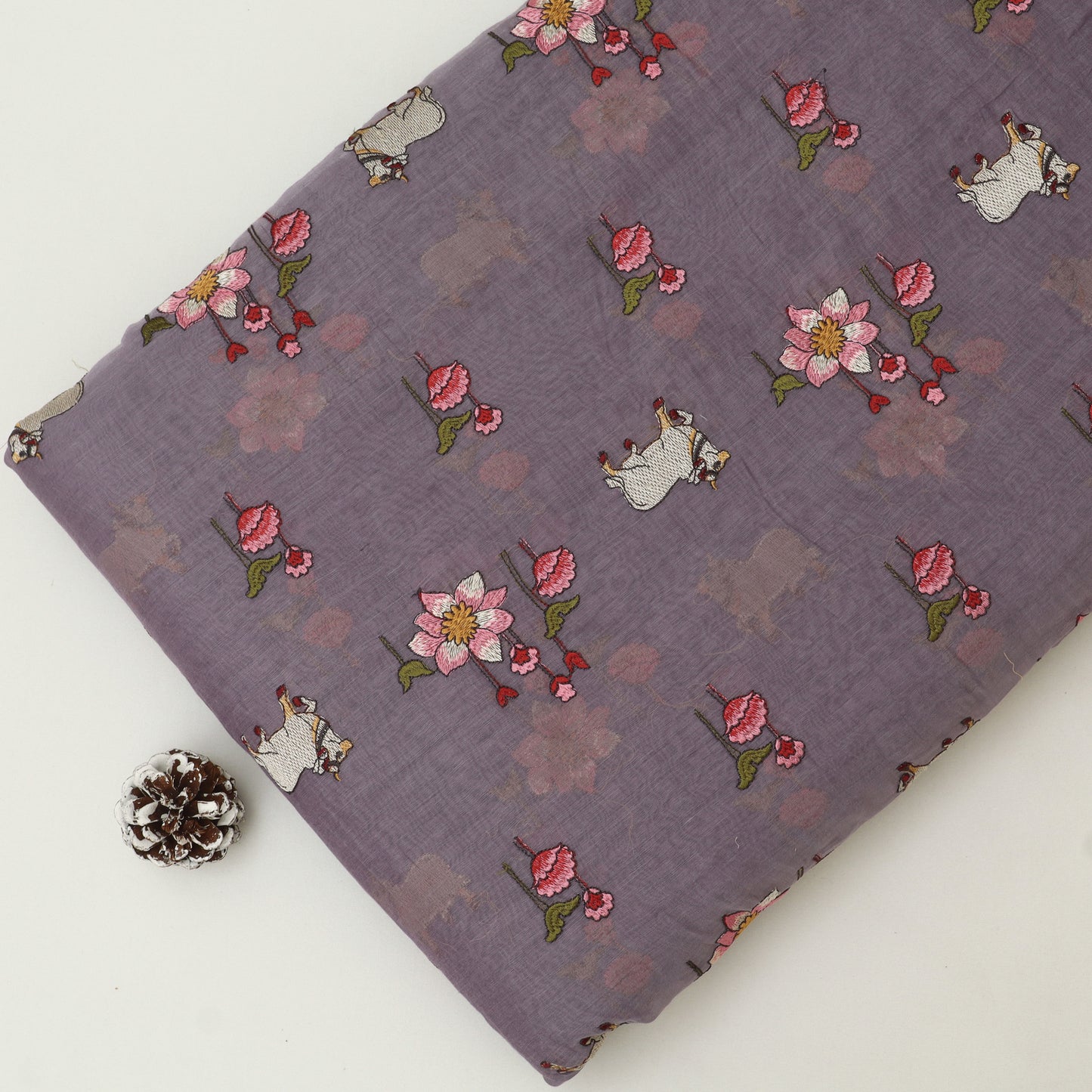 Chanderi Embroidery Fabric