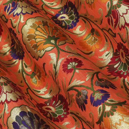 Multicolor Kimkhab Brocade Fabric