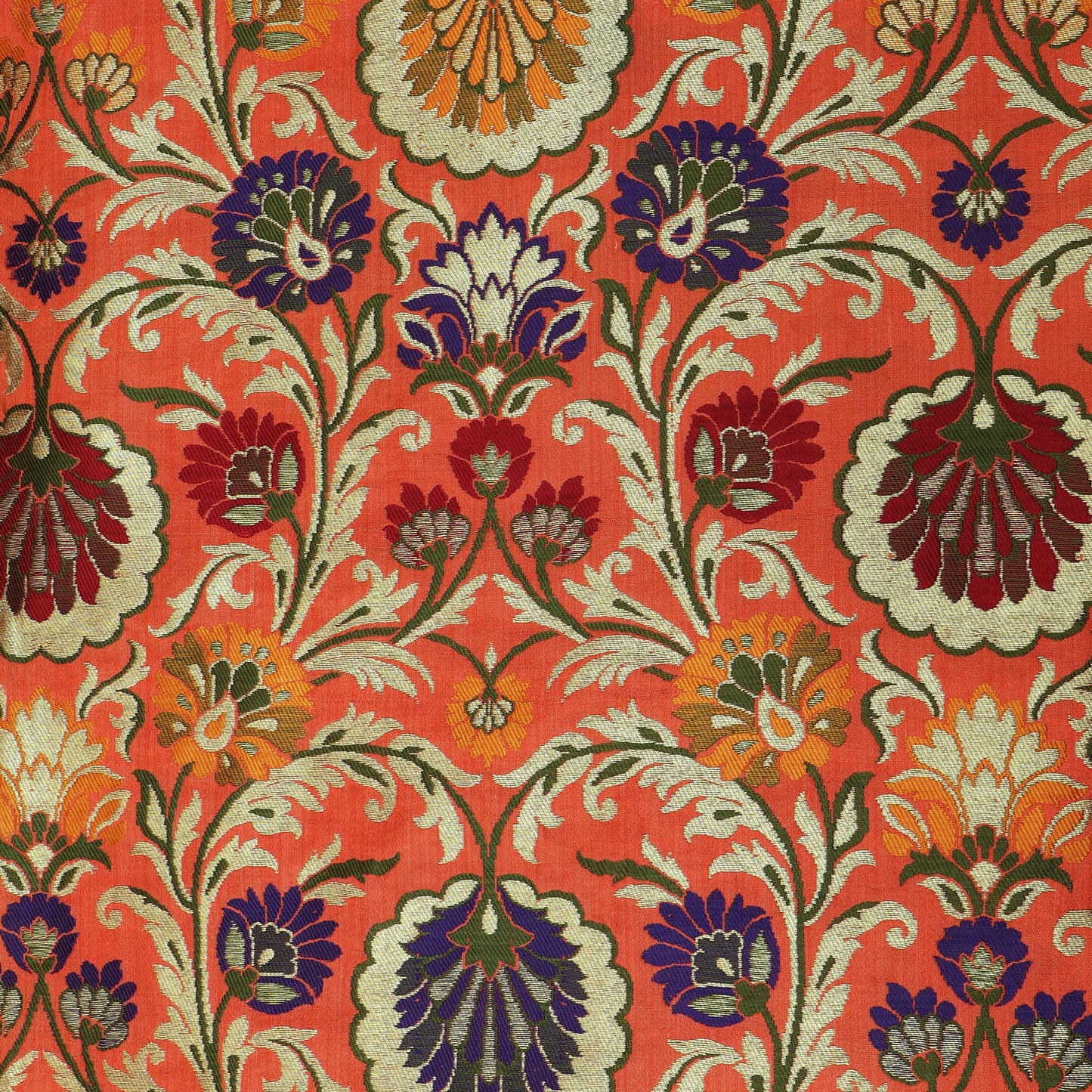 Multicolor Kimkhab Brocade Fabric