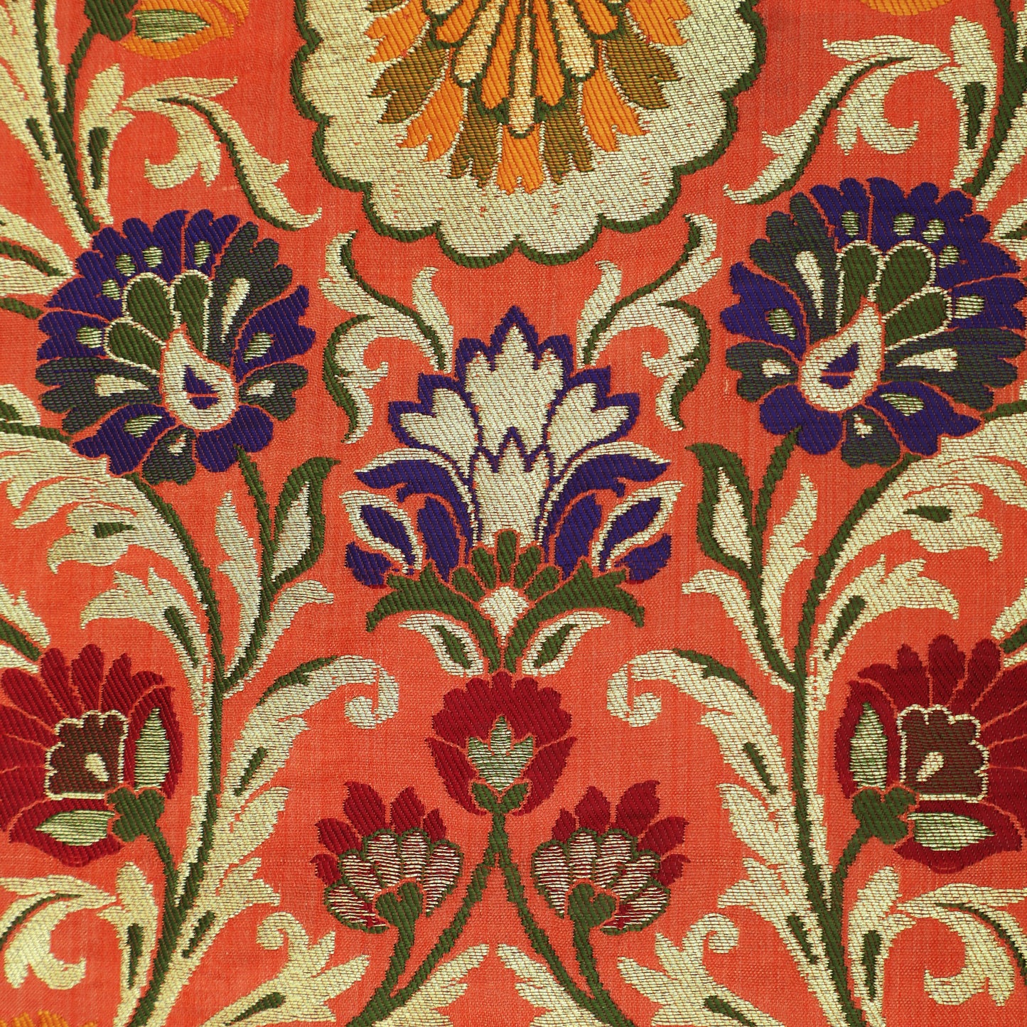 Multicolor Kimkhab Brocade Fabric