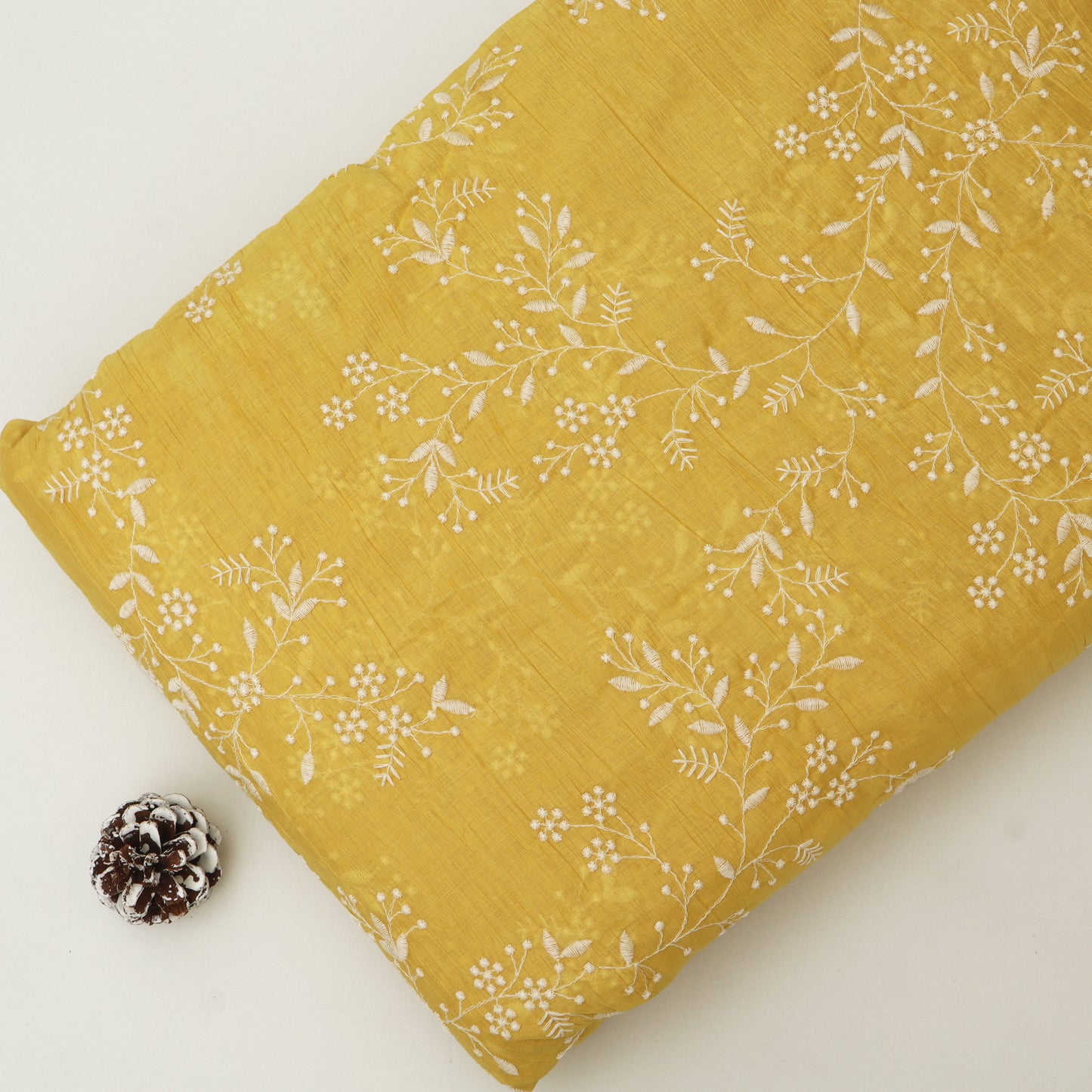 Crush Mul Chanderi Embroidery Fabric