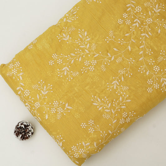 Crush Mul Chanderi Embroidery Fabric