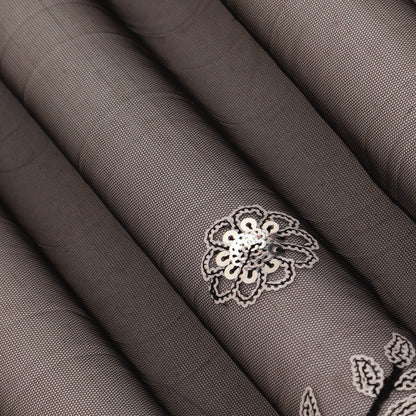 Black Color Net Embroidery Fabric