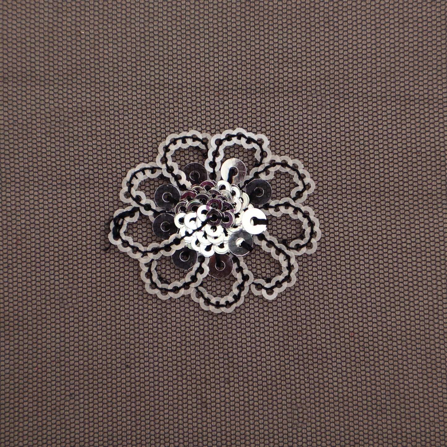 Black Color Net Embroidery Fabric