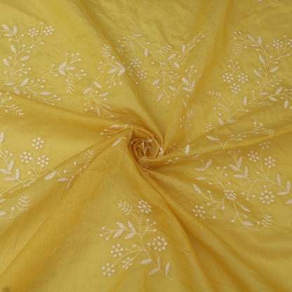 Crush Mul Chanderi Embroidery Fabric