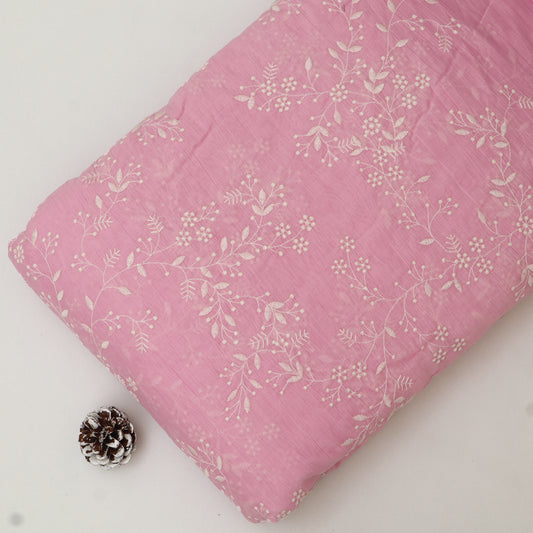 Crush Mul Chanderi Embroidery Fabric