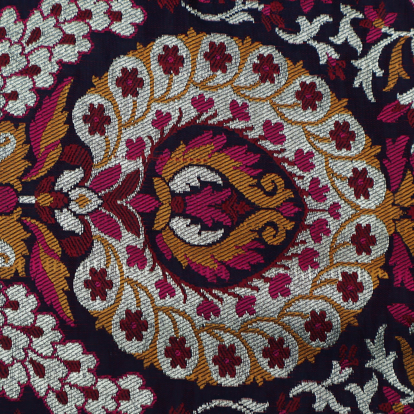 Multicolor Kimkhab Brocade Fabric