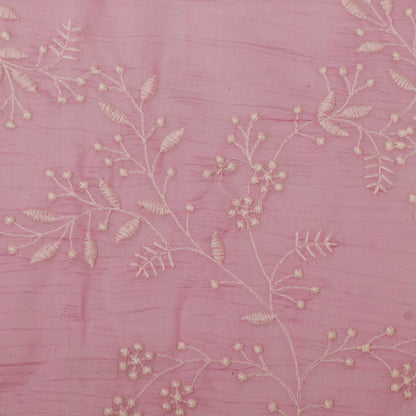 Crush Mul Chanderi Embroidery Fabric