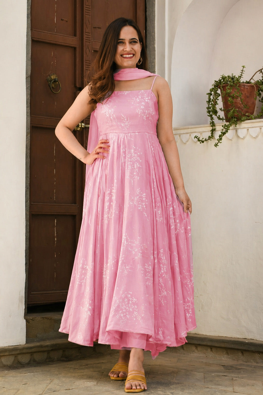 Crush Mul Chanderi Embroidery Fabric