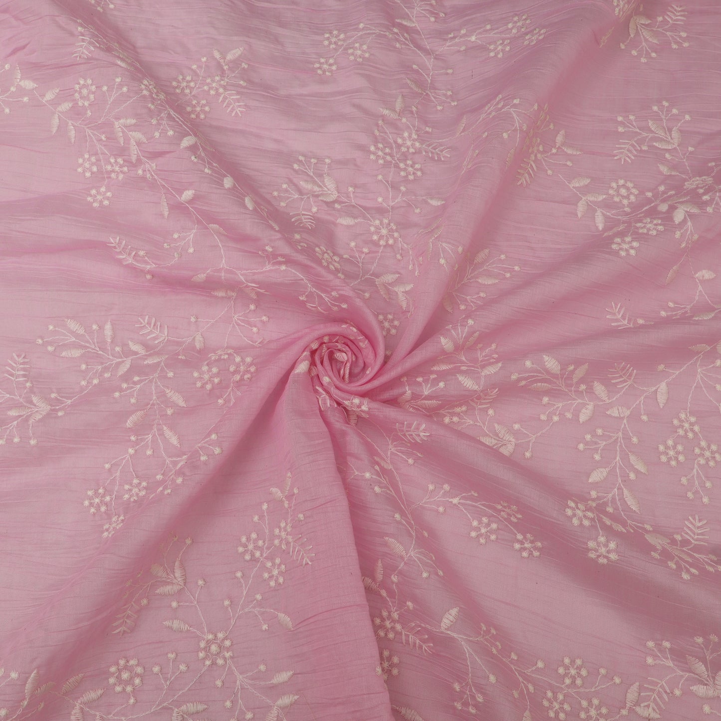 Crush Mul Chanderi Embroidery Fabric