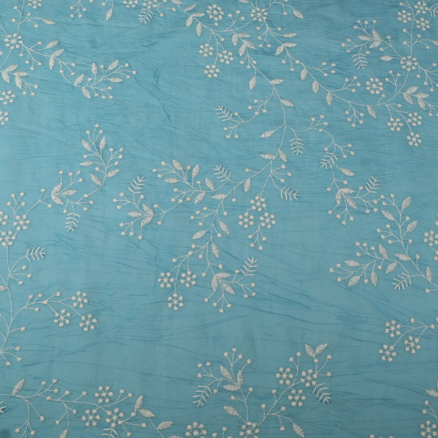 Crush Mul Chanderi Embroidery Fabric