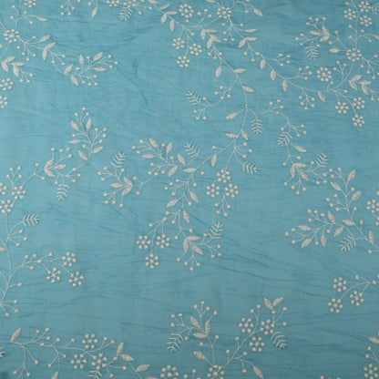 Crush Mul Chanderi Embroidery Fabric