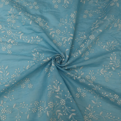 Crush Mul Chanderi Embroidery Fabric