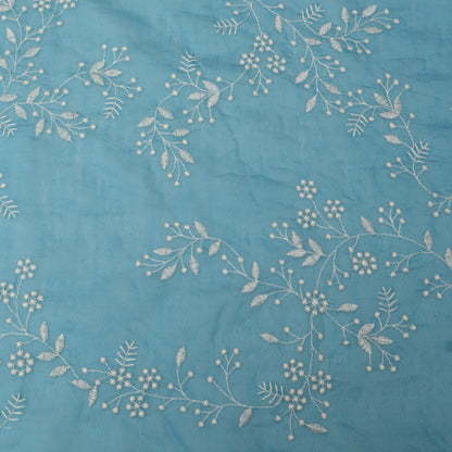 Crush Mul Chanderi Embroidery Fabric