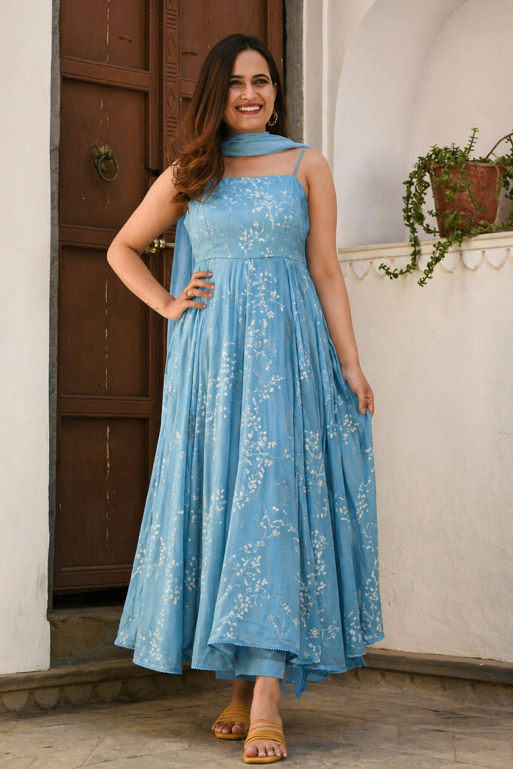 Crush Mul Chanderi Embroidery Fabric