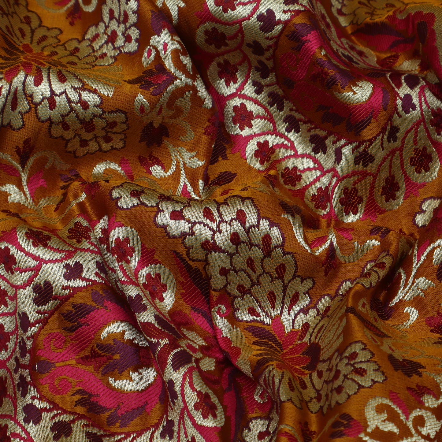 Multicolor Kimkhab Brocade Fabric