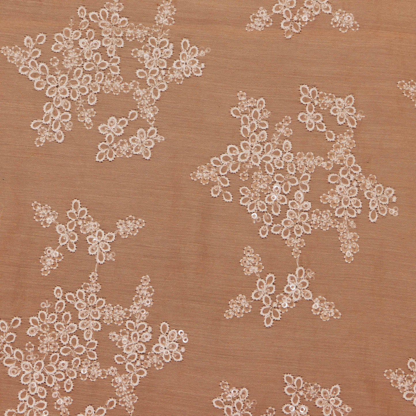 Colored Color Chanderi Embroidery Fabric