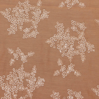 Colored Color Chanderi Embroidery Fabric