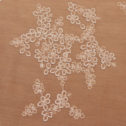 Colored Color Chanderi Embroidery Fabric