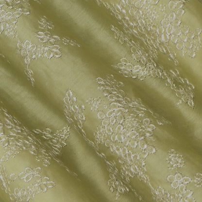 Colored Color Chanderi Embroidery Fabric