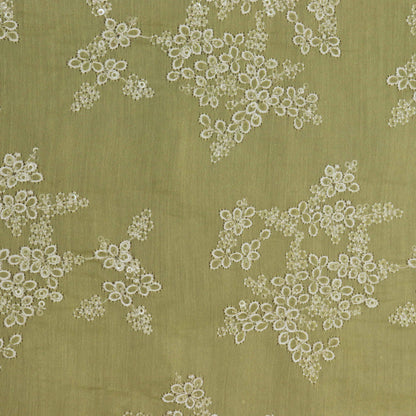Colored Color Chanderi Embroidery Fabric