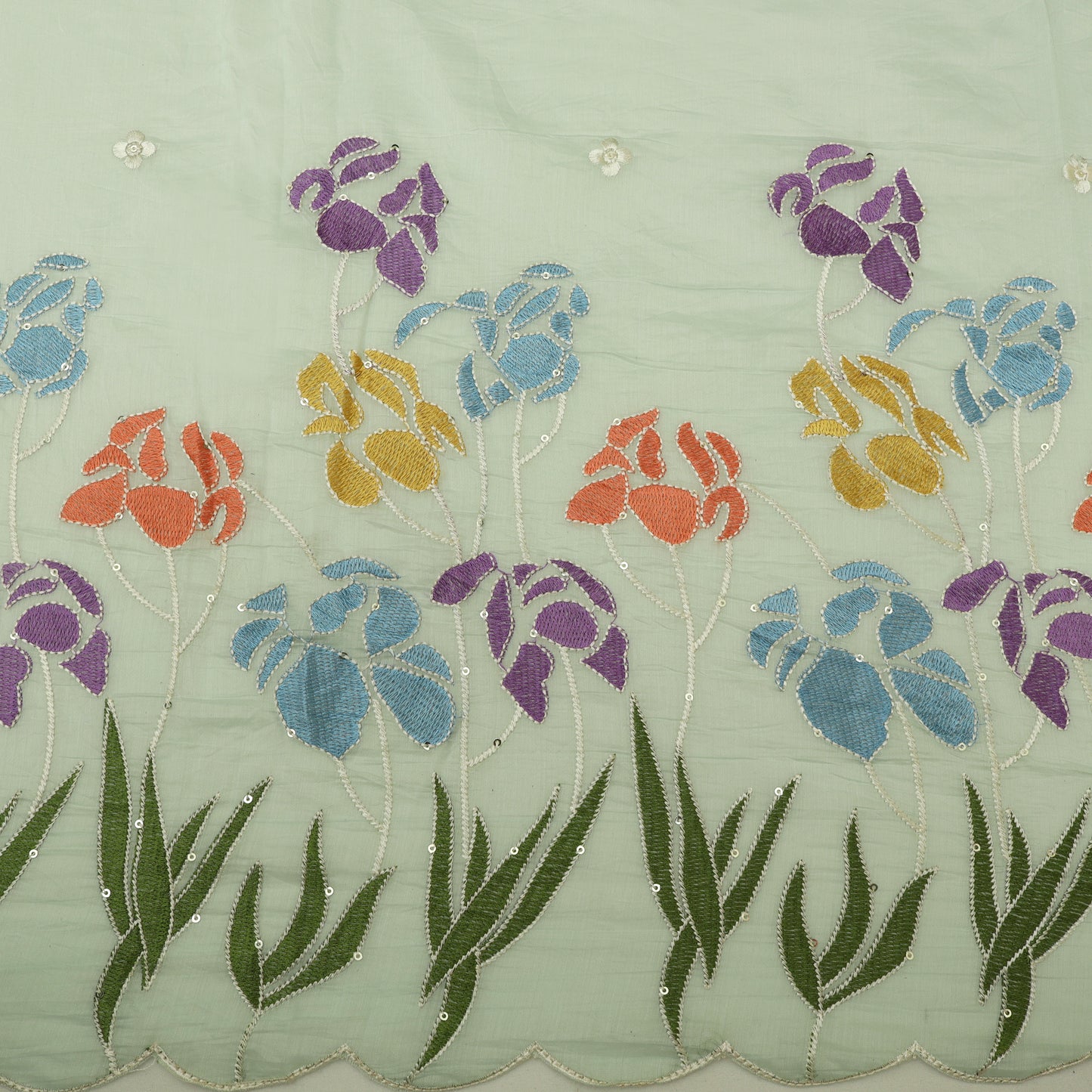 Mul Chanderi Embroidery Fabric