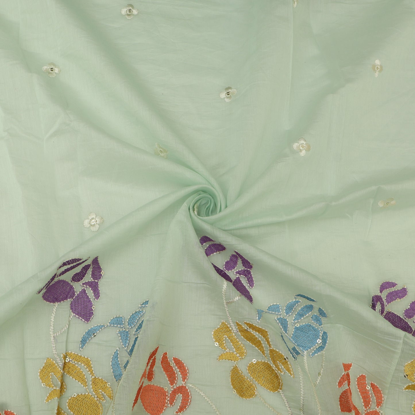 Mul Chanderi Embroidery Fabric