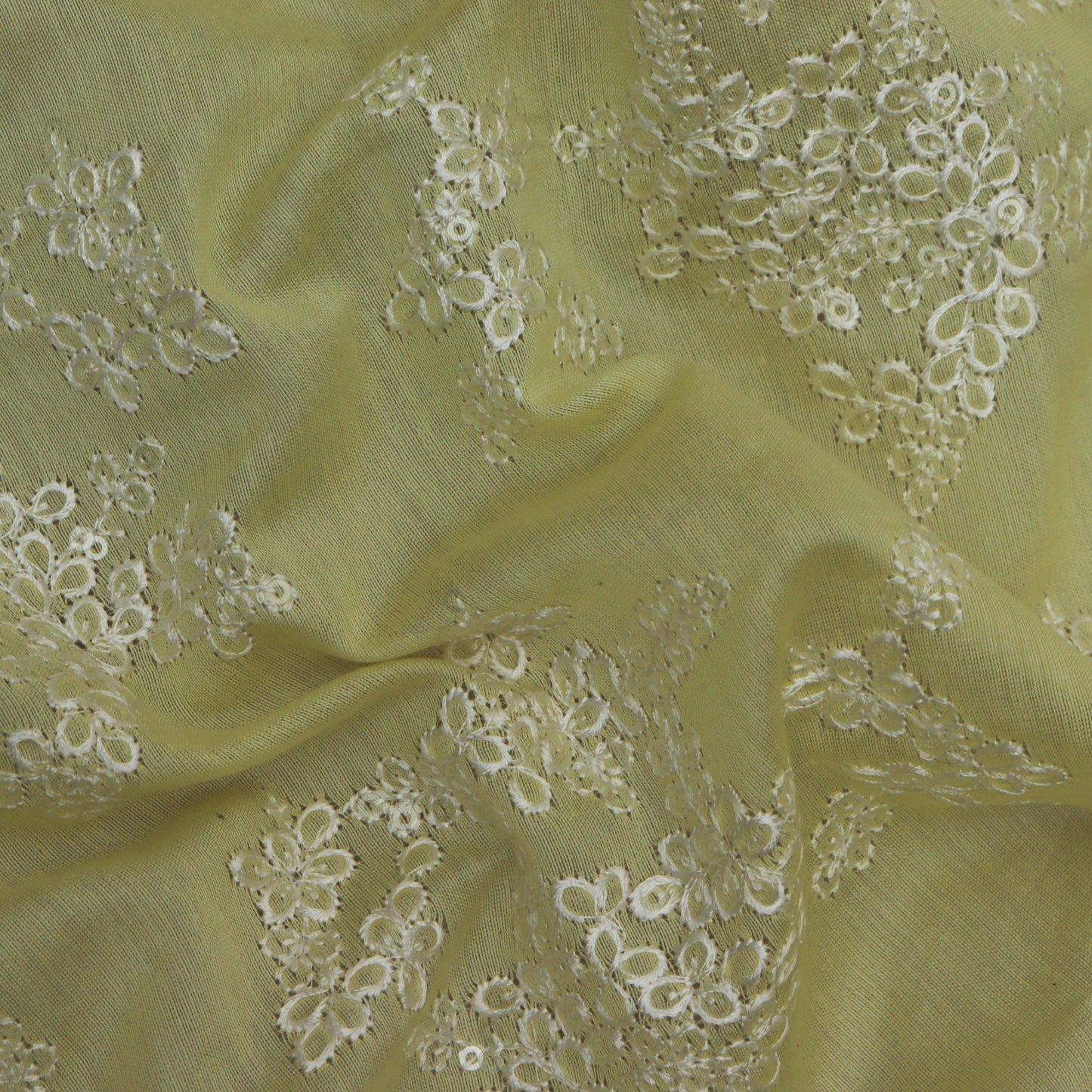 Colored Color Chanderi Embroidery Fabric