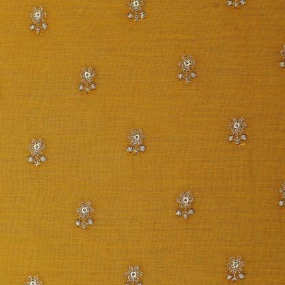 Yellow Color Chanderi Booti Fabric