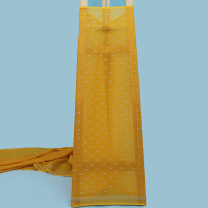 Yellow Color Chanderi Booti Fabric