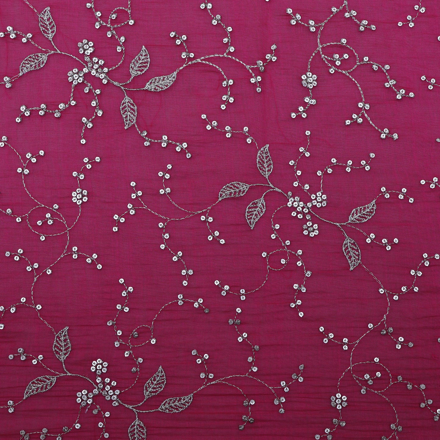 Rani Color Chanderi Embroidery Fabric