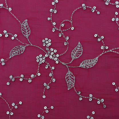 Rani Color Chanderi Embroidery Fabric