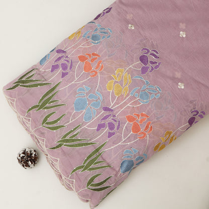Mul Chanderi Embroidery Fabric