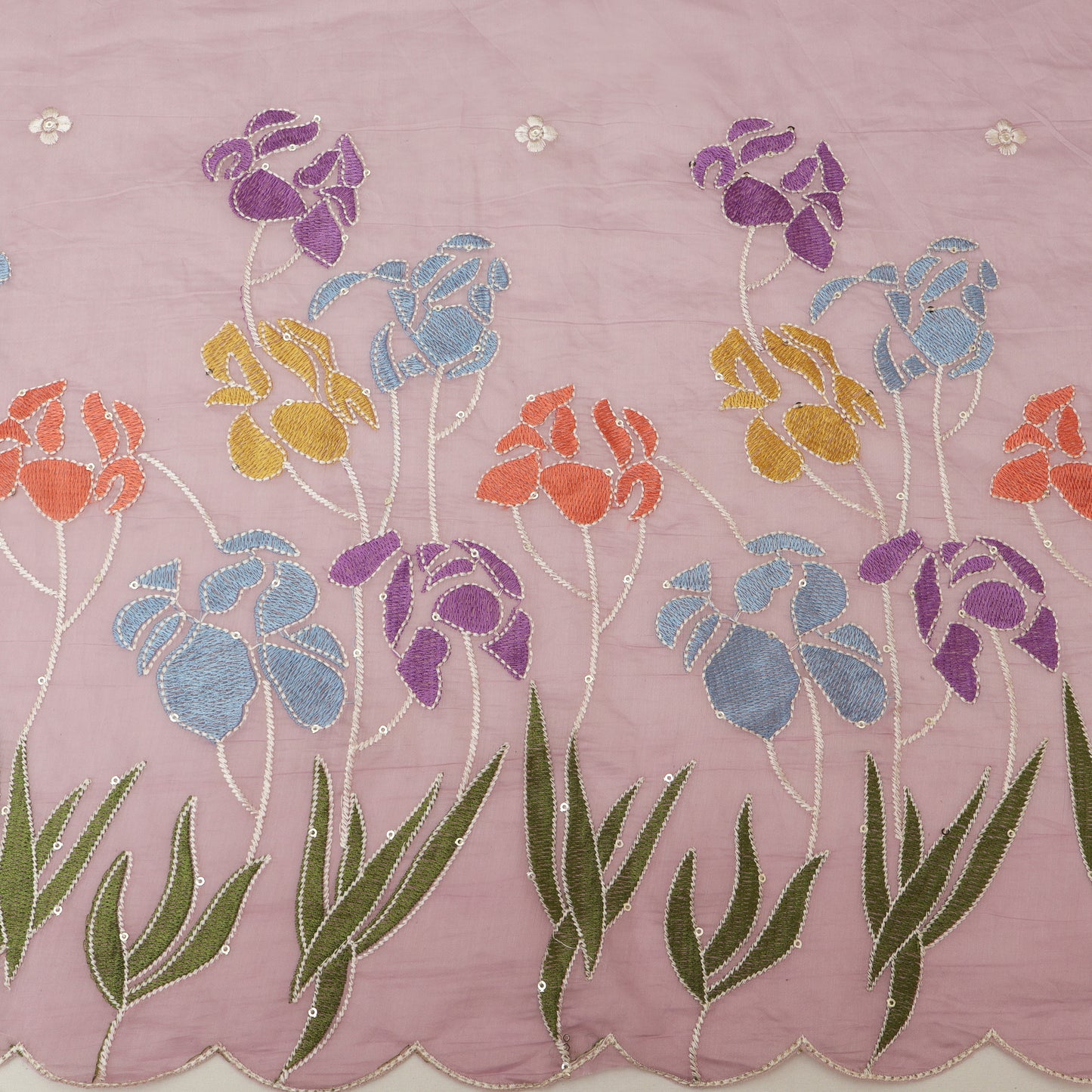 Mul Chanderi Embroidery Fabric
