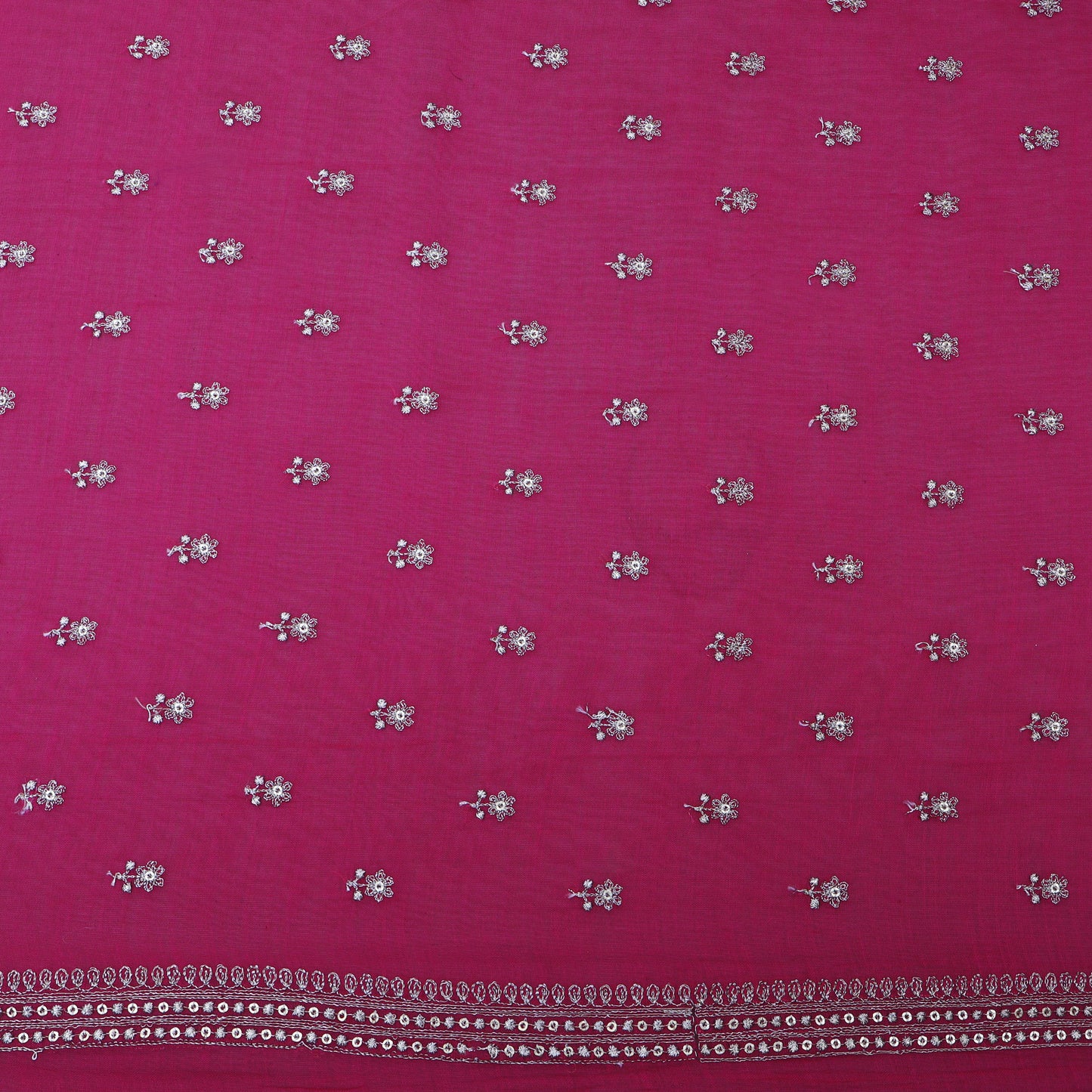 Rani Color Chanderi Booti Fabric