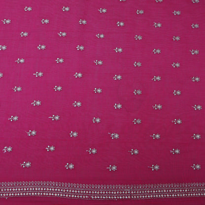 Rani Color Chanderi Booti Fabric