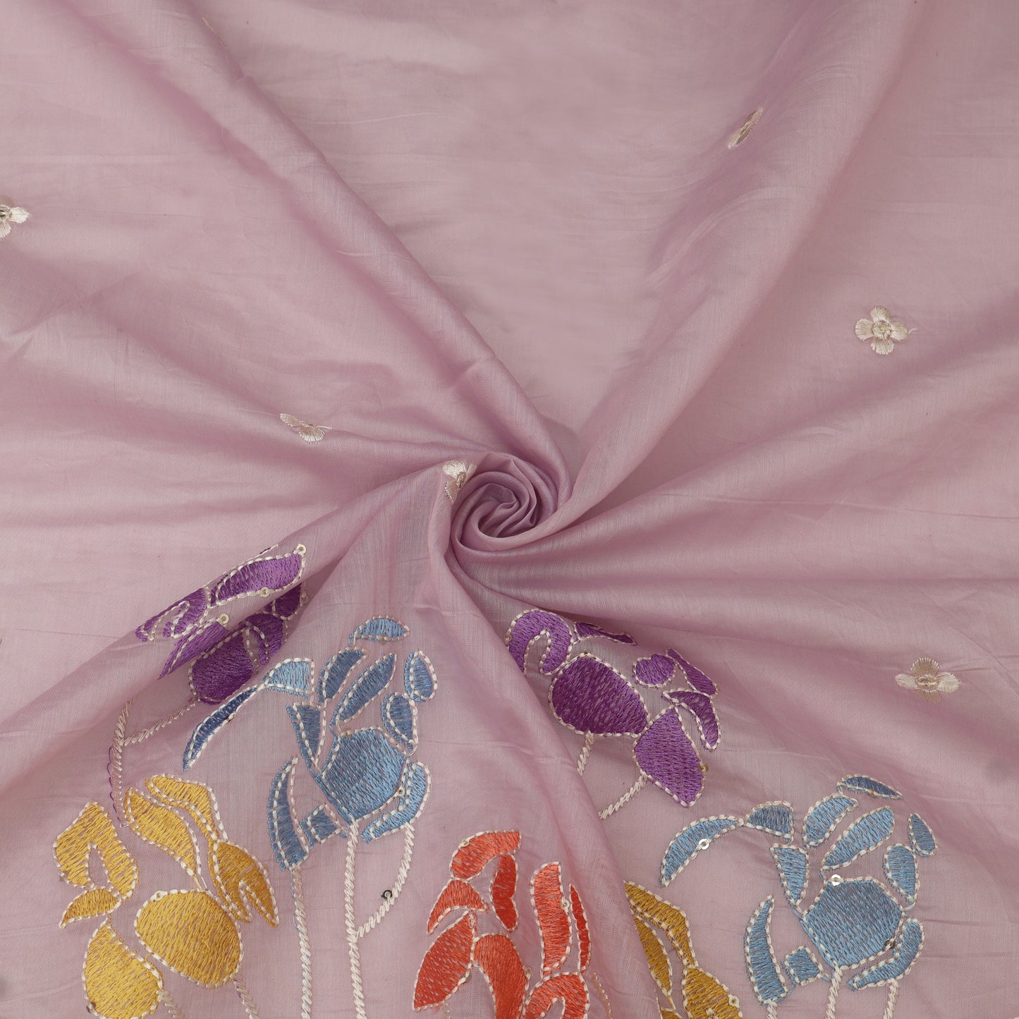 Mul Chanderi Embroidery Fabric