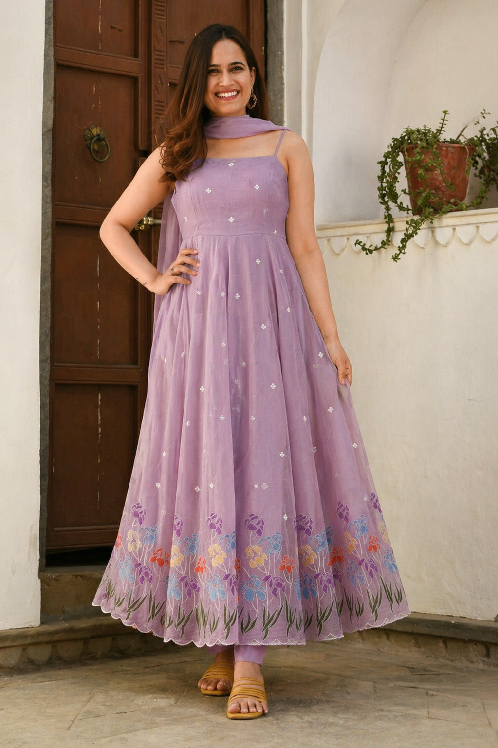 Mul Chanderi Embroidery Fabric