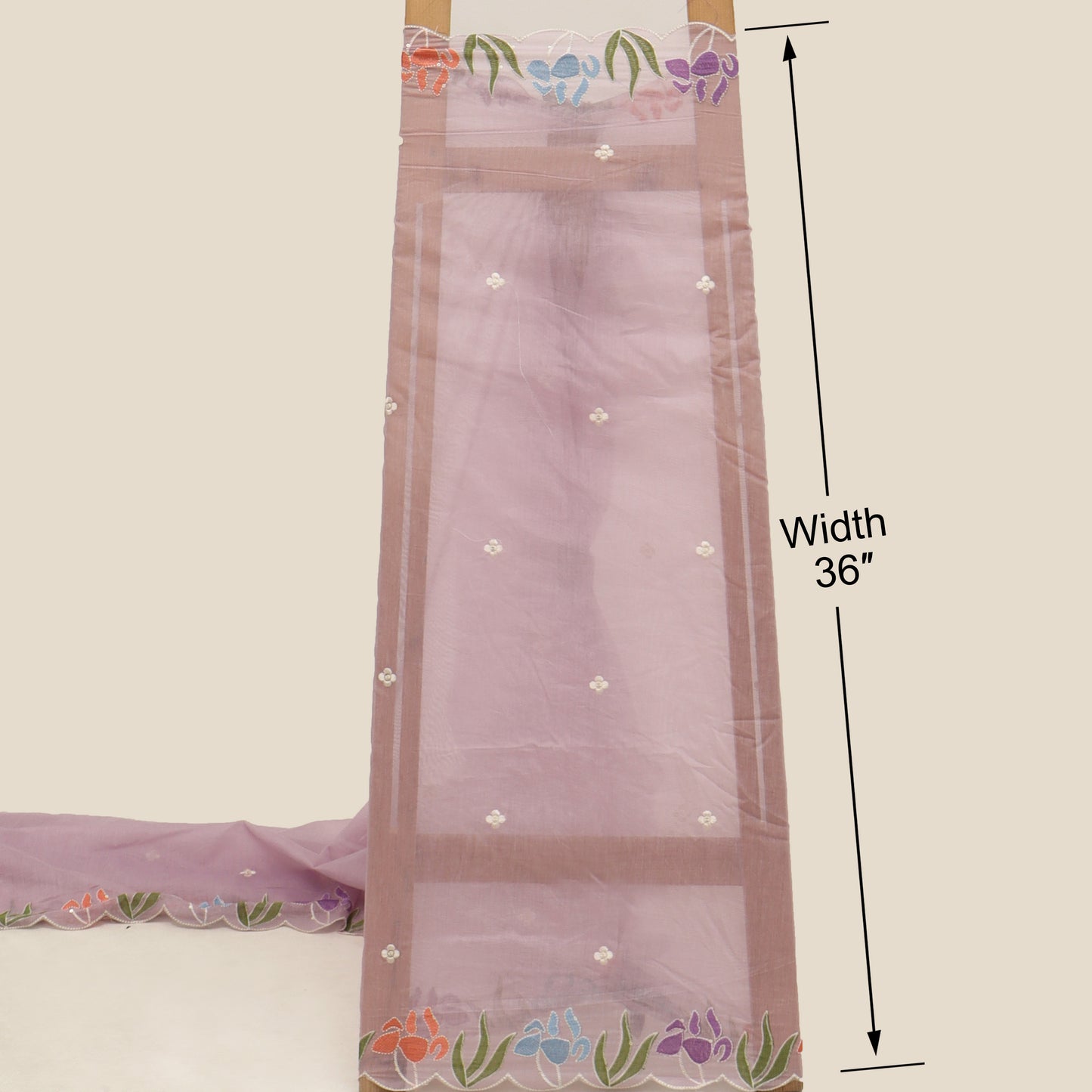 Mul Chanderi Embroidery Fabric