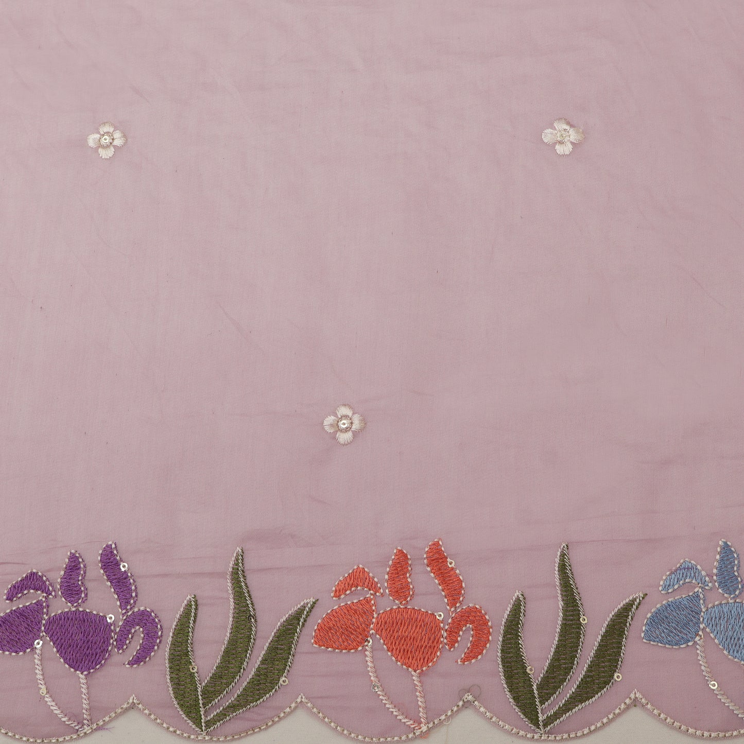 Mul Chanderi Embroidery Fabric