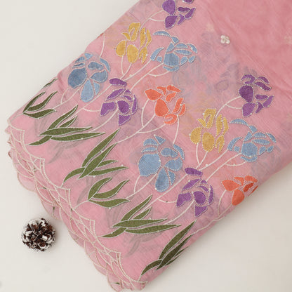 Mul Chanderi Embroidery Fabric