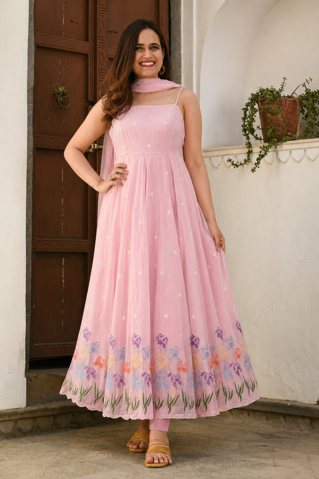 Mul Chanderi Embroidery Fabric
