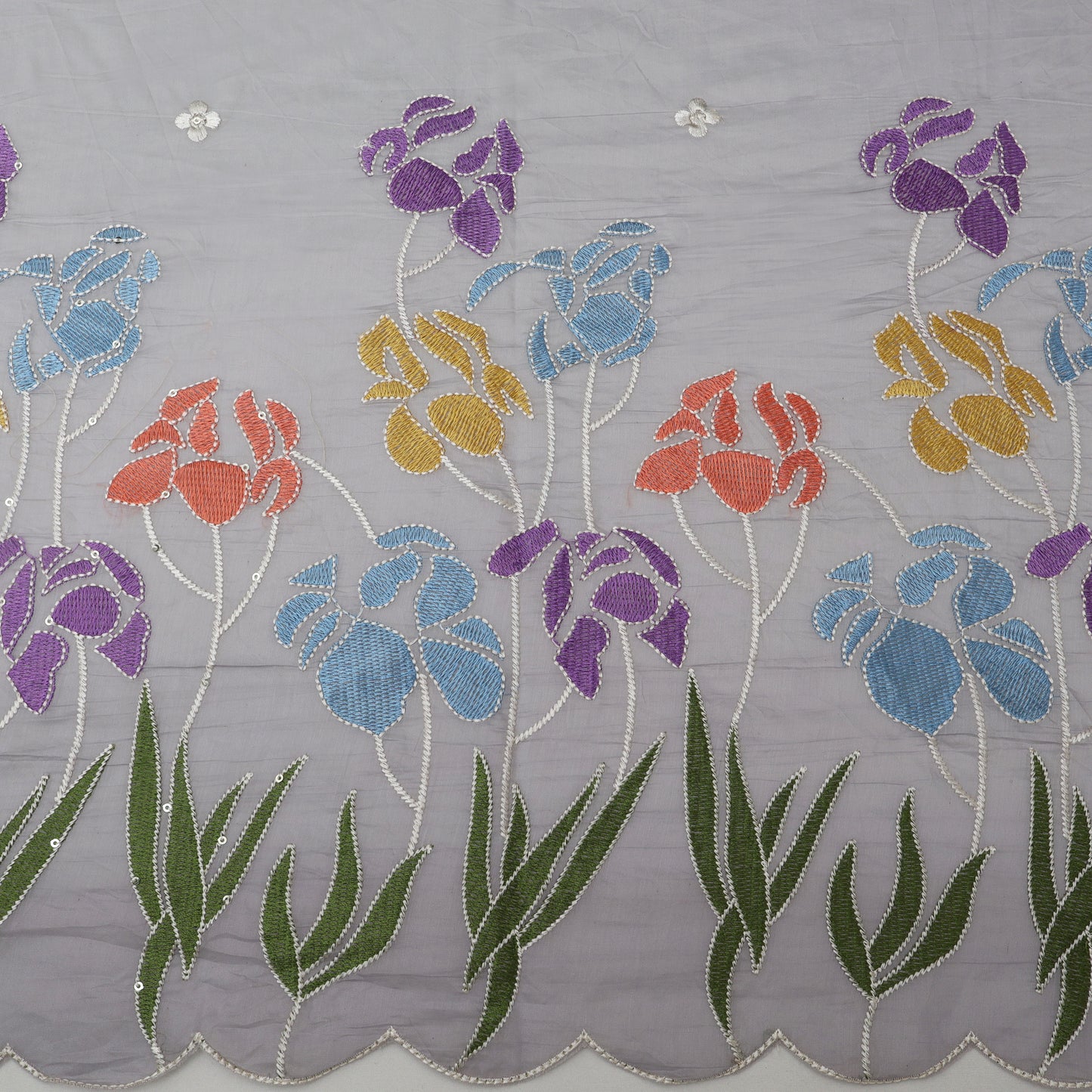 Mul Chanderi Embroidery Fabric