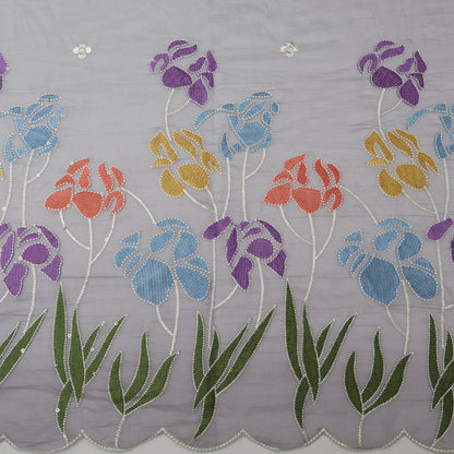 Mul Chanderi Embroidery Fabric