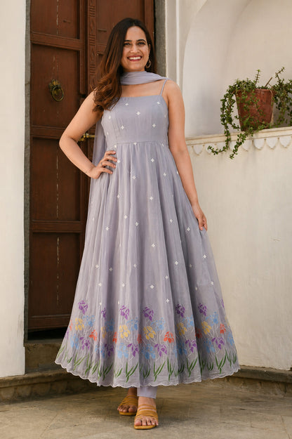 Mul Chanderi Embroidery Fabric