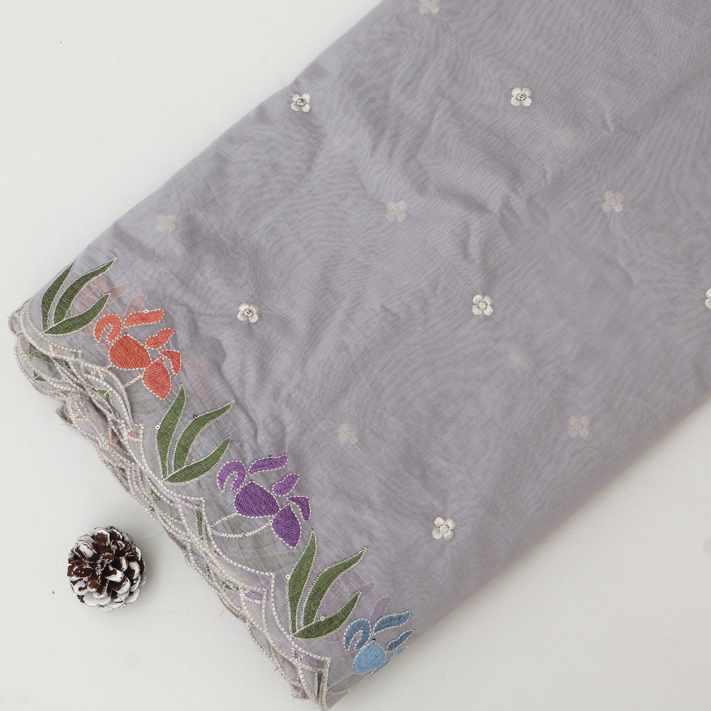 Mul Chanderi Embroidery Fabric